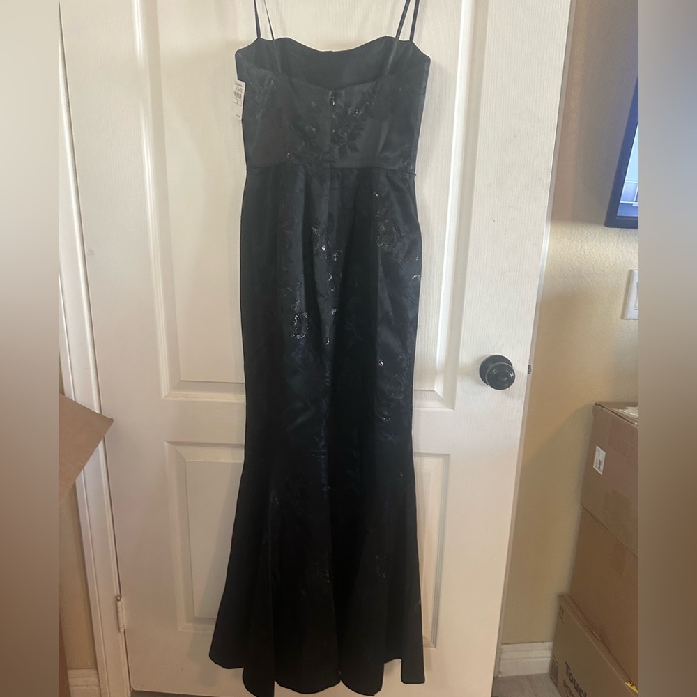 NWT David Meister Blk w/Blue Sparkly Formal Prom Party New Years Eve Dress